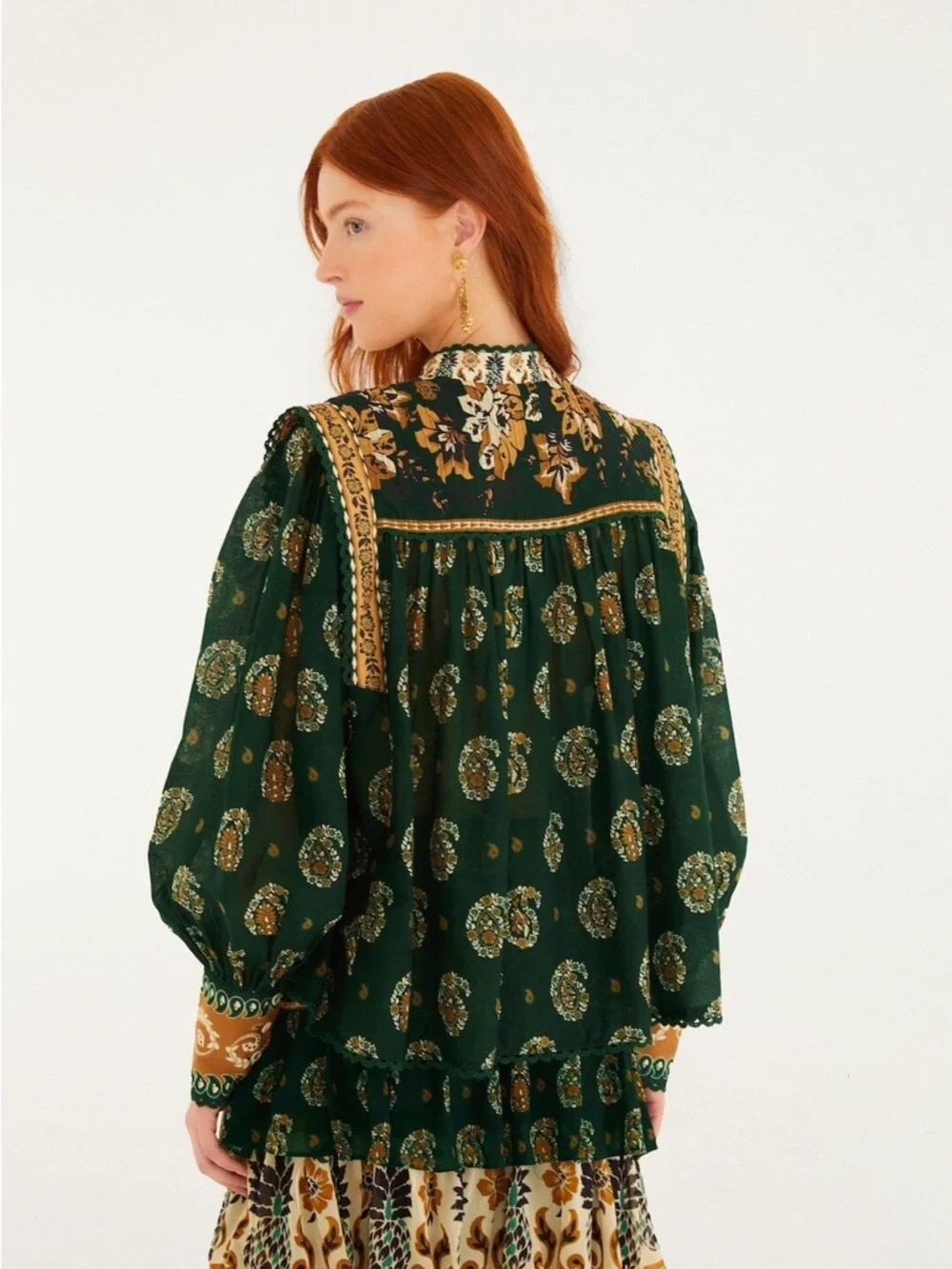 FARM Rio Tayla Green Blouse Size XXS NWT